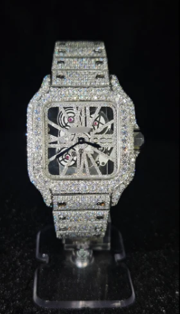 Moissanite Skeleton Watch